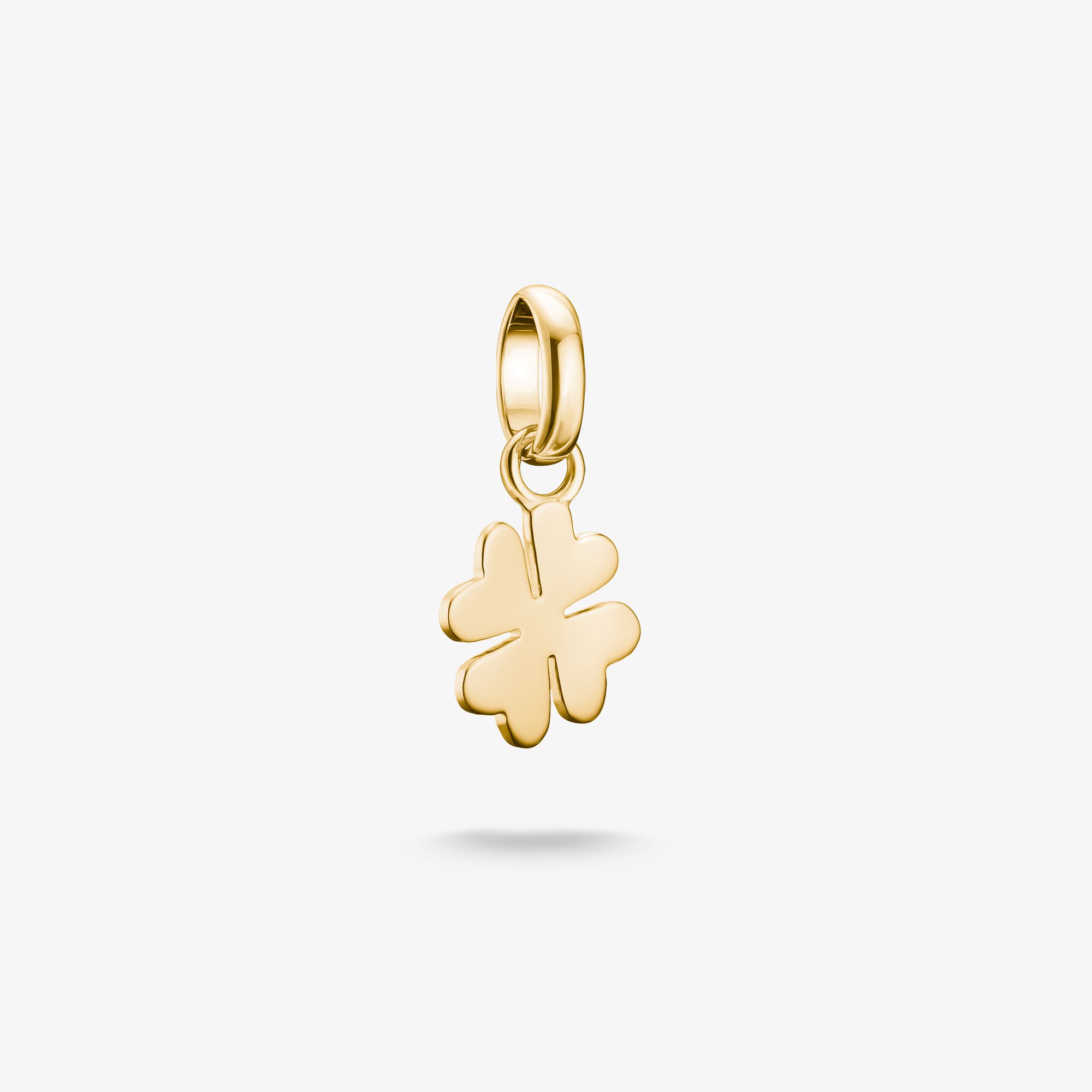 THOMAS SABO Pendentif Charm trèfle à quatre feuilles Connect plaqué or, Argent sterling doré or jaune, Taille: one size, femme