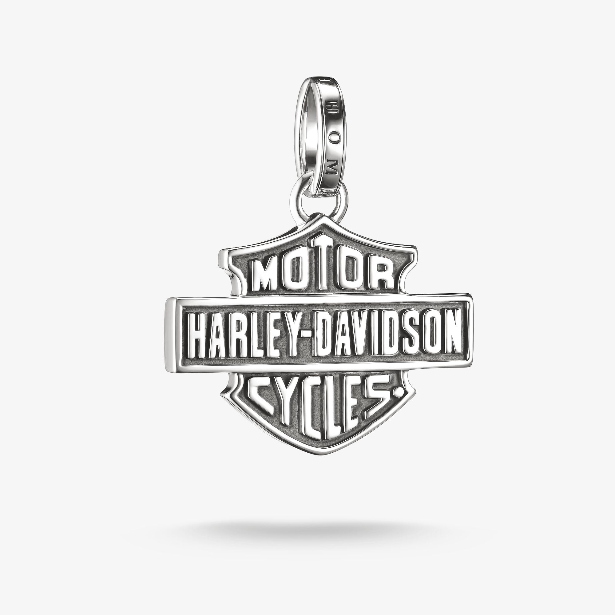 THOMAS SABO Harley-Davidson Pendentif logo argent, Argent Sterling 925‰, noirci, Taille: one size, homme