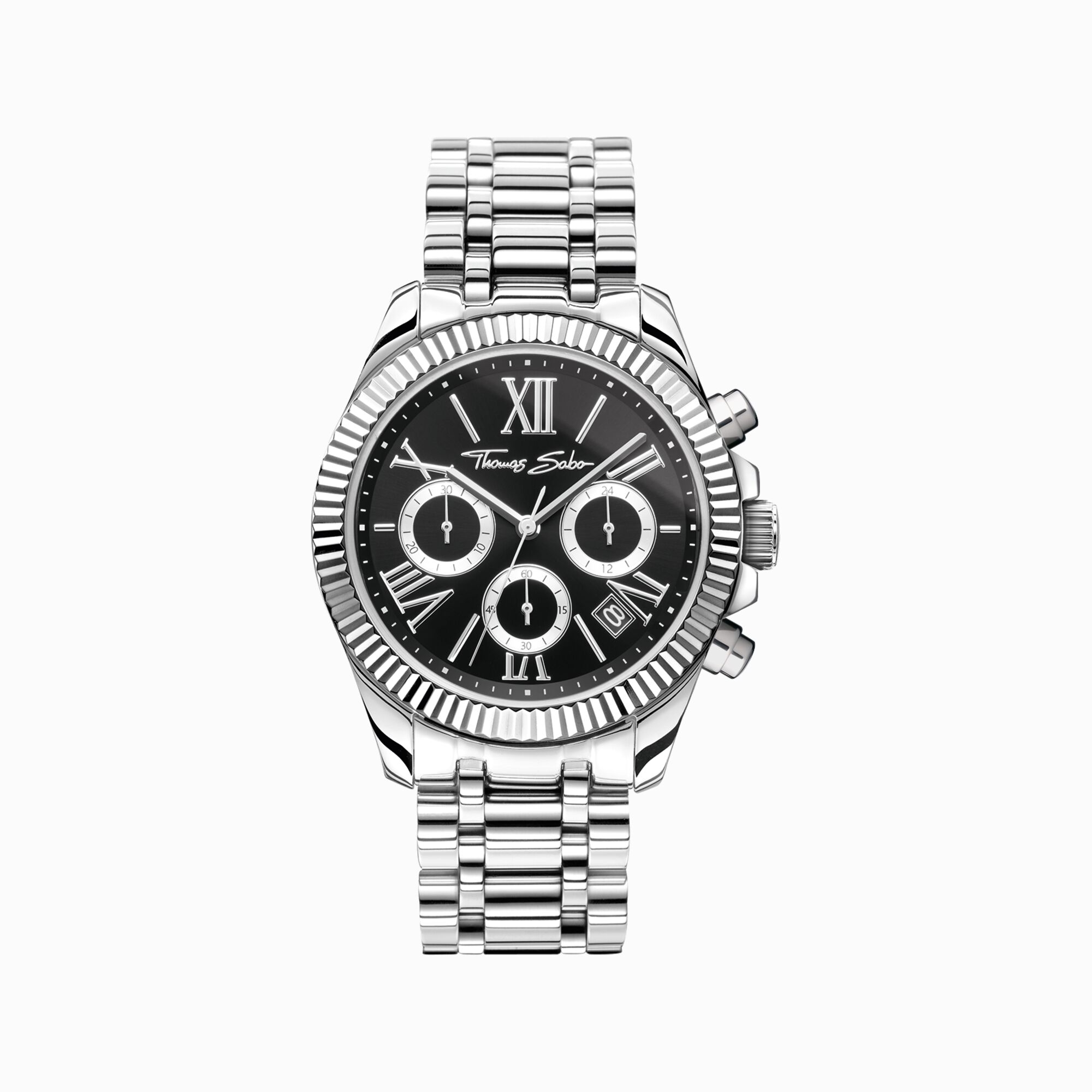 Watch Divine Chrono with dial in black silver-coloured from the  collection in the THOMAS SABO online store