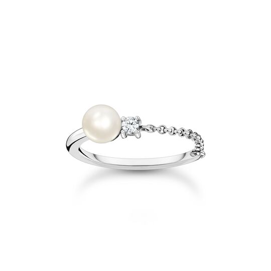 Ring pearl with white stone silver from the Charming Collection collection in the THOMAS SABO online store