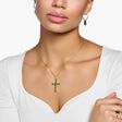 Pendant cross with green stones gold plated from the  collection in the THOMAS SABO online store