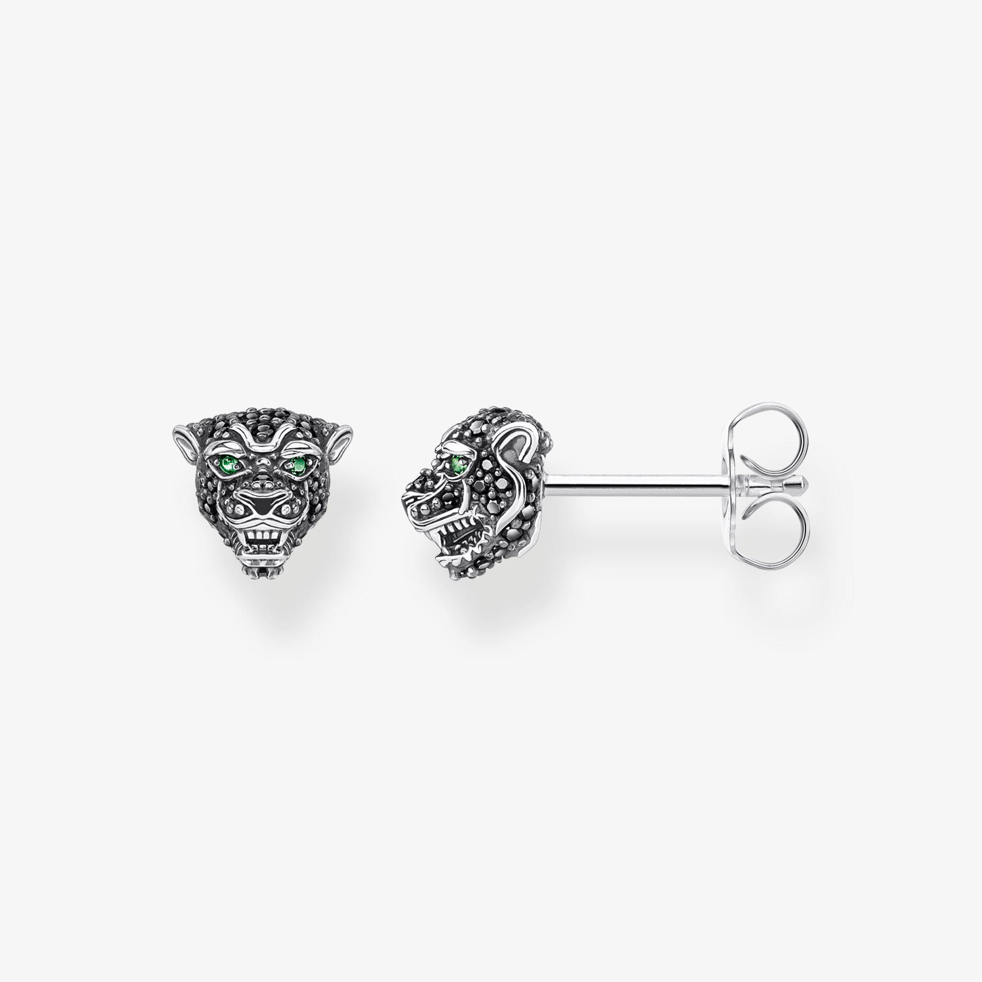 THOMAS SABO Clous d'oreilles Black Cat, Argent sterling, Taille: one size, Unisex
