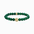 Gold-plated beads bracelet with green malachite from the  collection in the THOMAS SABO online store
