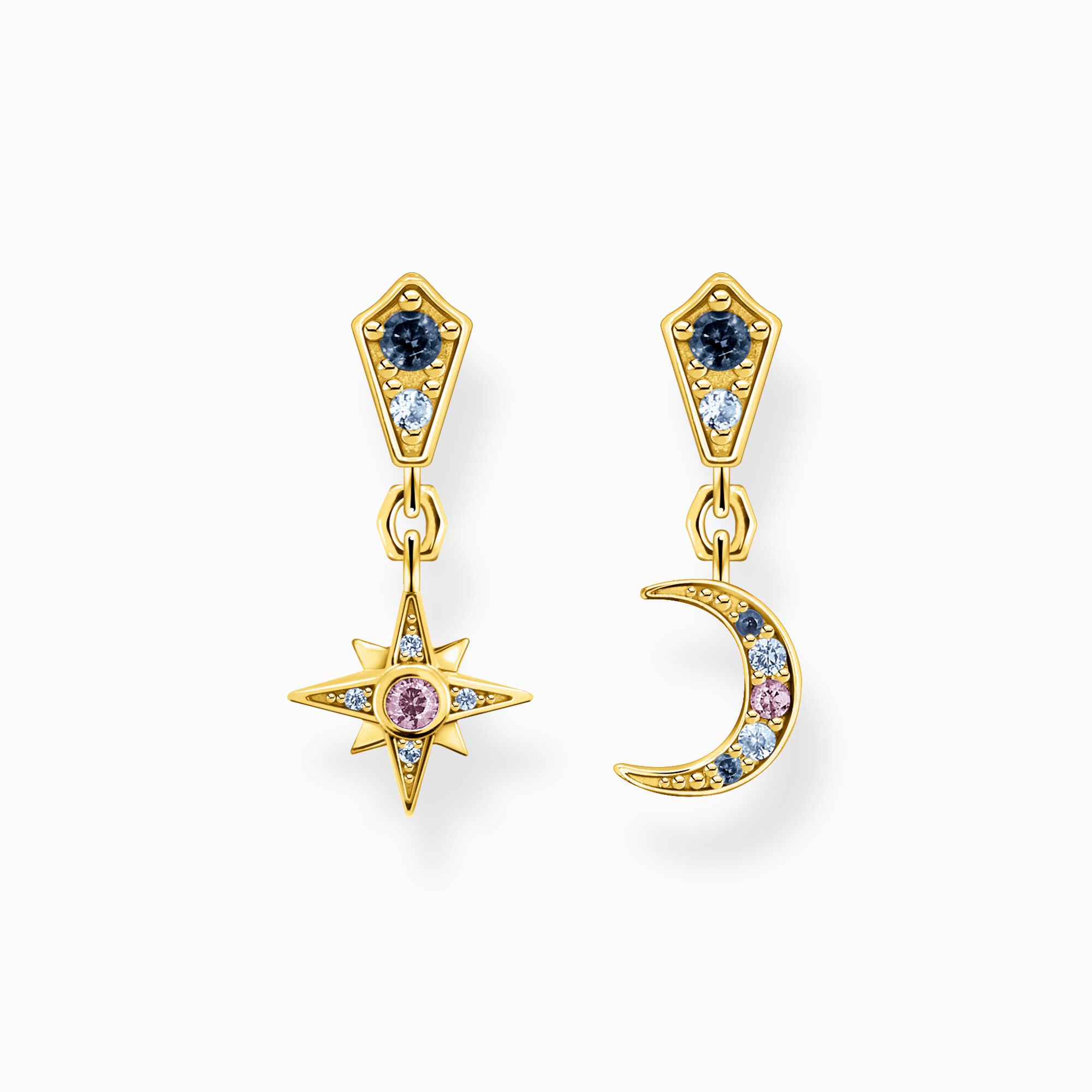 Pendientes Royalty estrella &amp; luna oro de la colección  en la tienda online de THOMAS SABO
