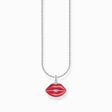 Silver necklace with red kissing mouth pendant from the Charming Collection collection in the THOMAS SABO online store
