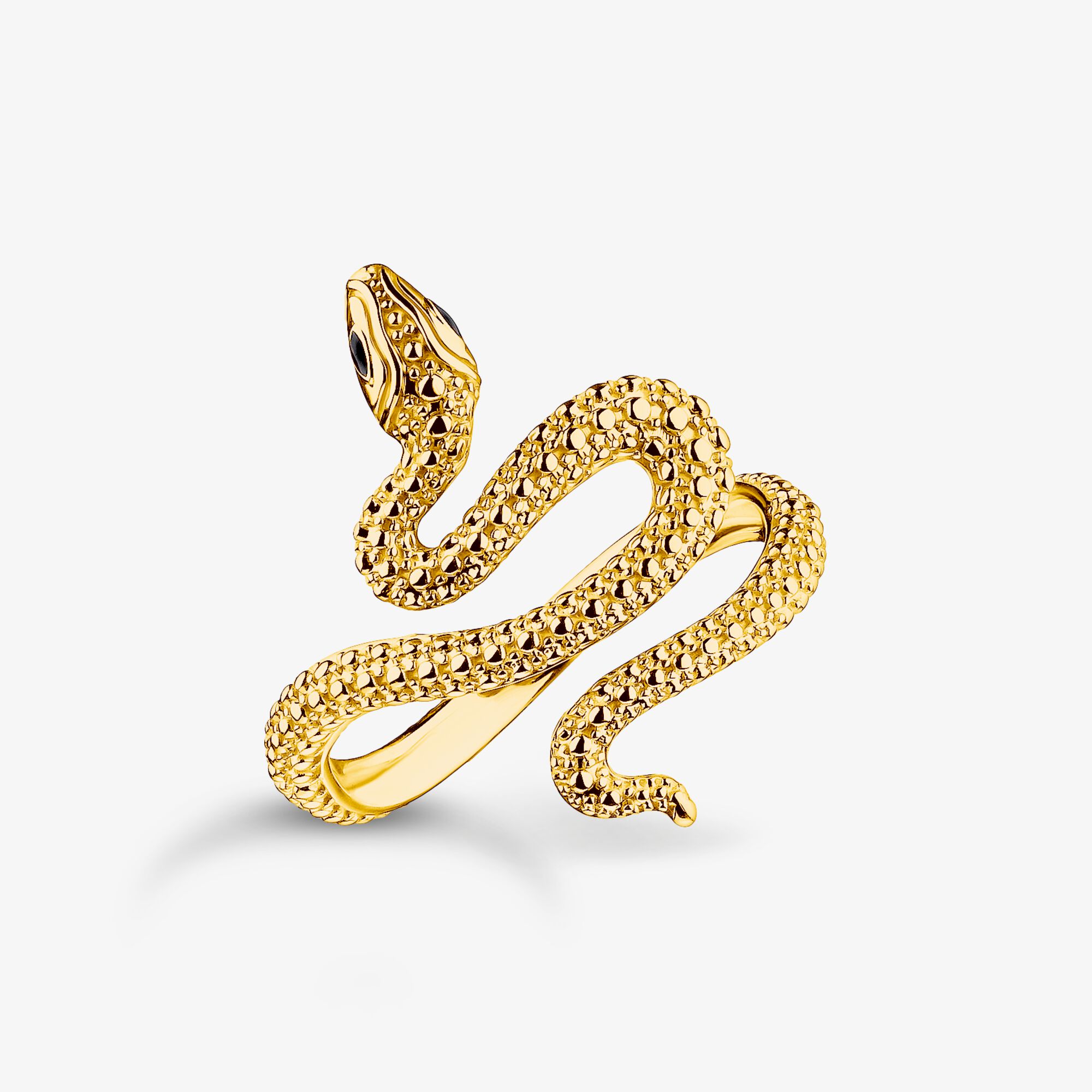 THOMAS SABO Schlangen-Ring Tempting Romance vergoldet, Sterlingsilber Gelbgold vergoldet, Größe: 56, Damen