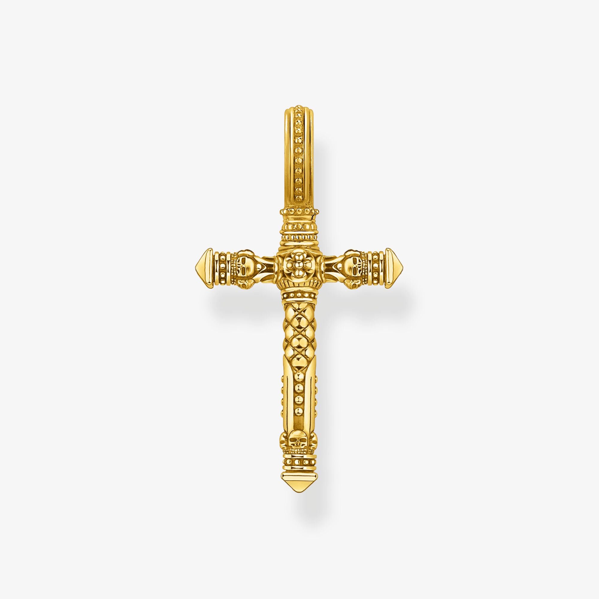 THOMAS SABO Pendentif croix or Argent sterling doré or jaune, Taille: one size, Unisex