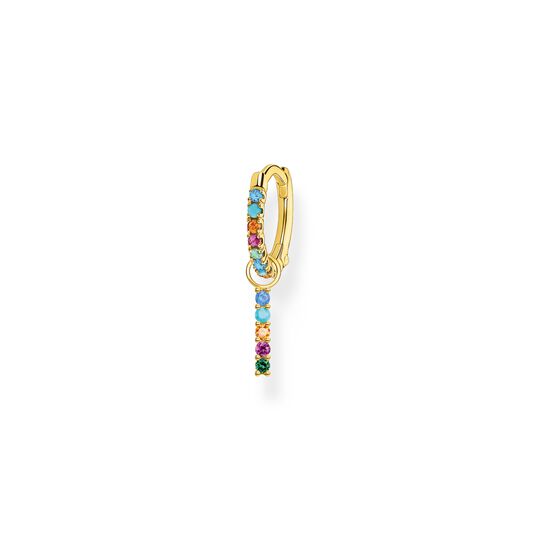 Single hoop earring with coloured stones and pendant gold from the Charming Collection collection in the THOMAS SABO online store