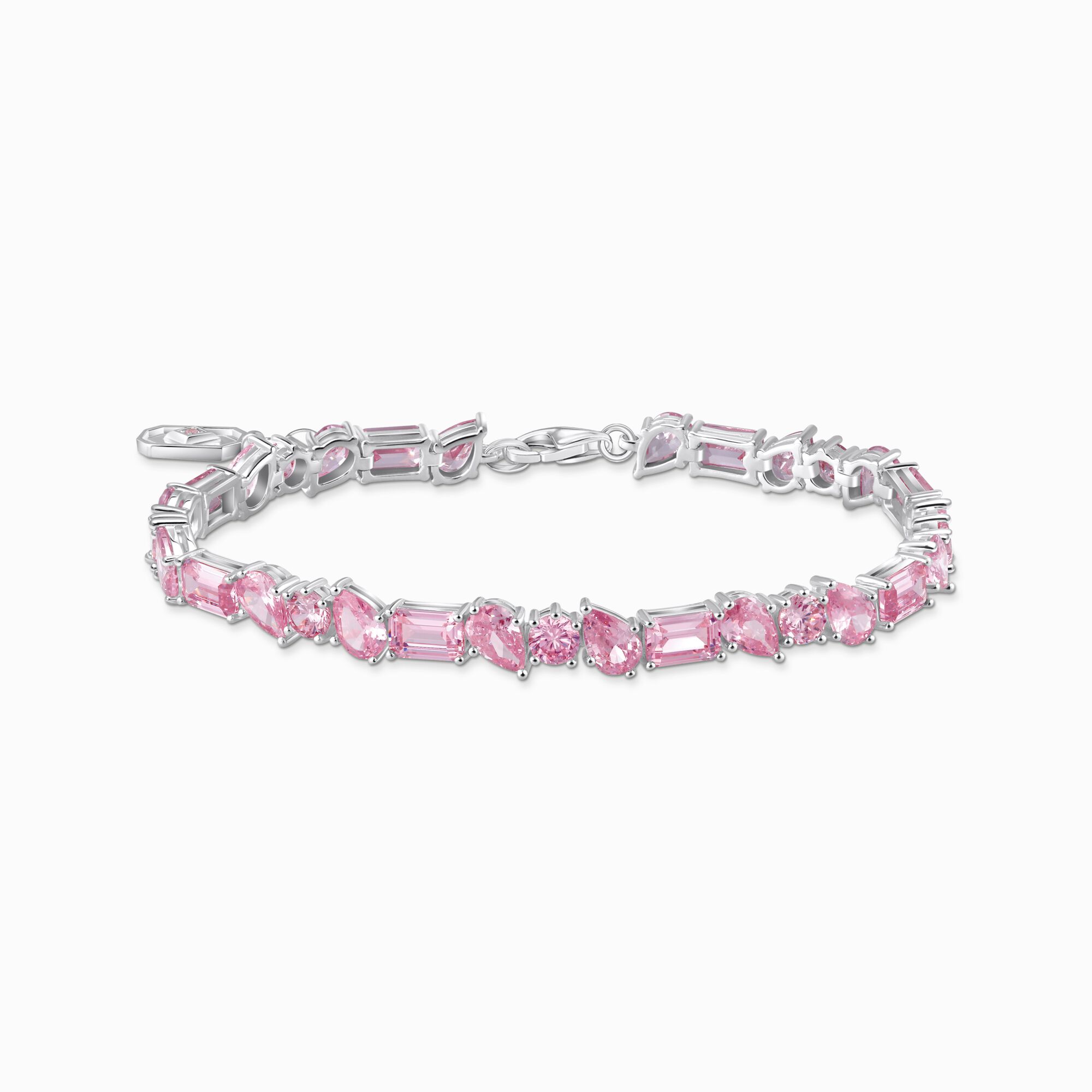 Silver tennis bracelet with 31 pink zirconia stones from the  collection in the THOMAS SABO online store
