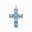 Anh&auml;nger Kreuz mit aqua und wei&szlig;en Steinen Silber aus der  Kollektion im Online Shop von THOMAS SABO
