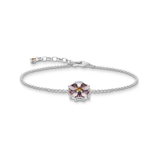 Bracelet flowers colourful stones silver from the  collection in the THOMAS SABO online store