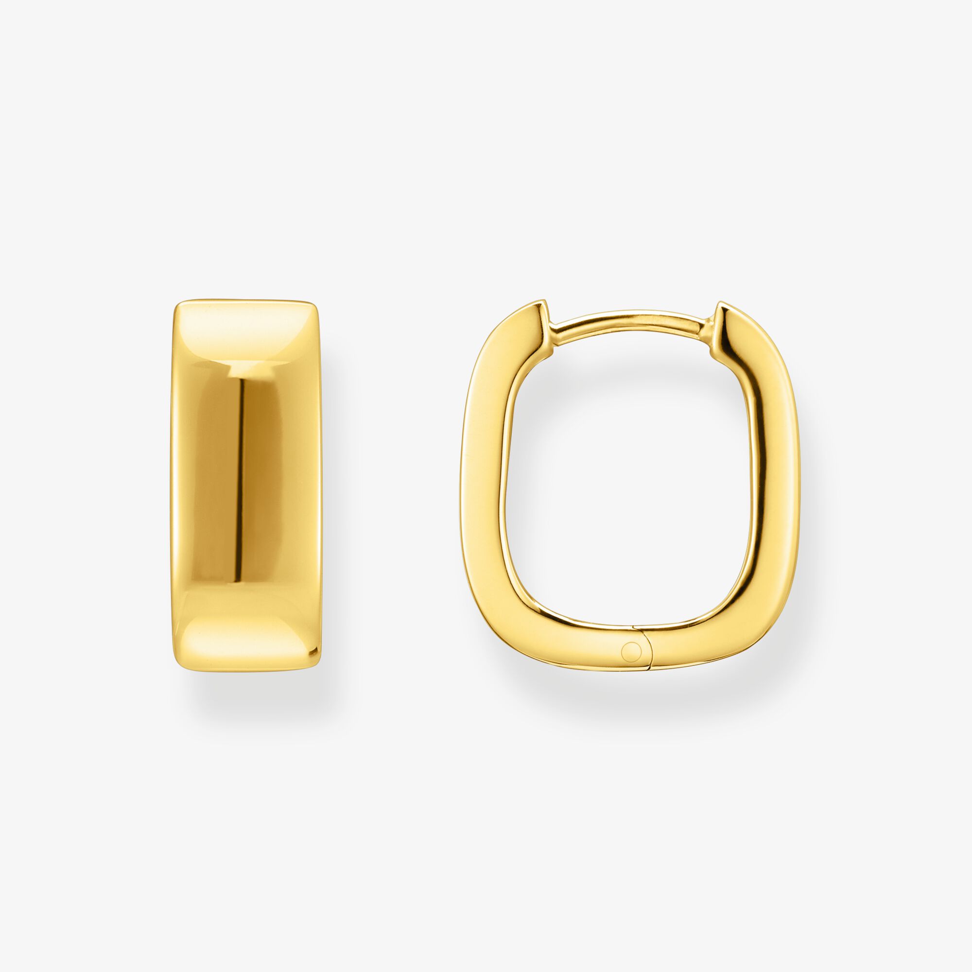 THOMAS SABO Boucles d'oreilles en plaqué or de forme angulaire Argent sterling doré or jaune, Taille: one size, pour femme