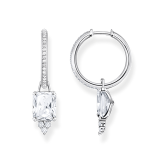 Hoop earrings with white stones silver from the  collection in the THOMAS SABO online store