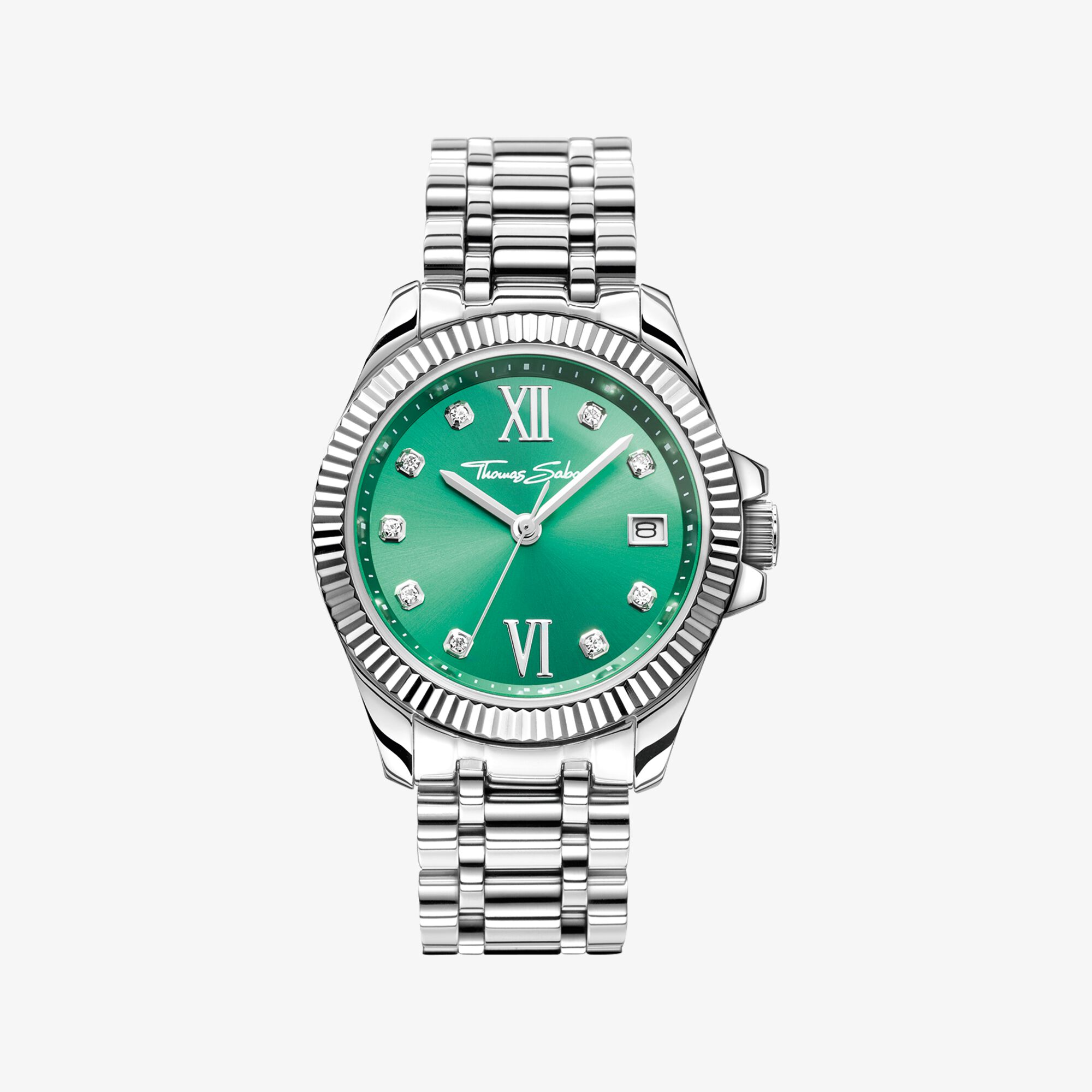 THOMAS SABO Montre pour femme Divine Green avec cadran en vert argenté Acier inoxydable, Taille: 33 MM, pour femme
