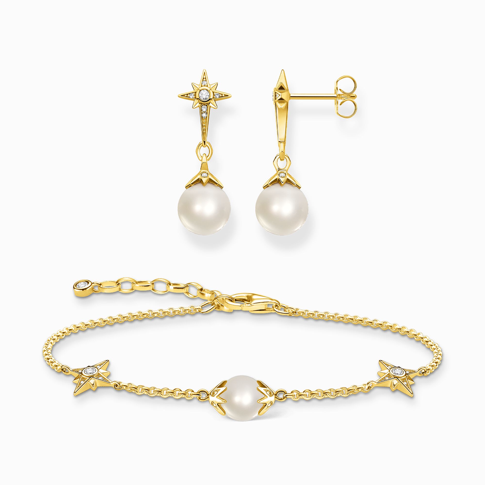 Jewellery set magic stars with pearls gold from the  collection in the THOMAS SABO online store