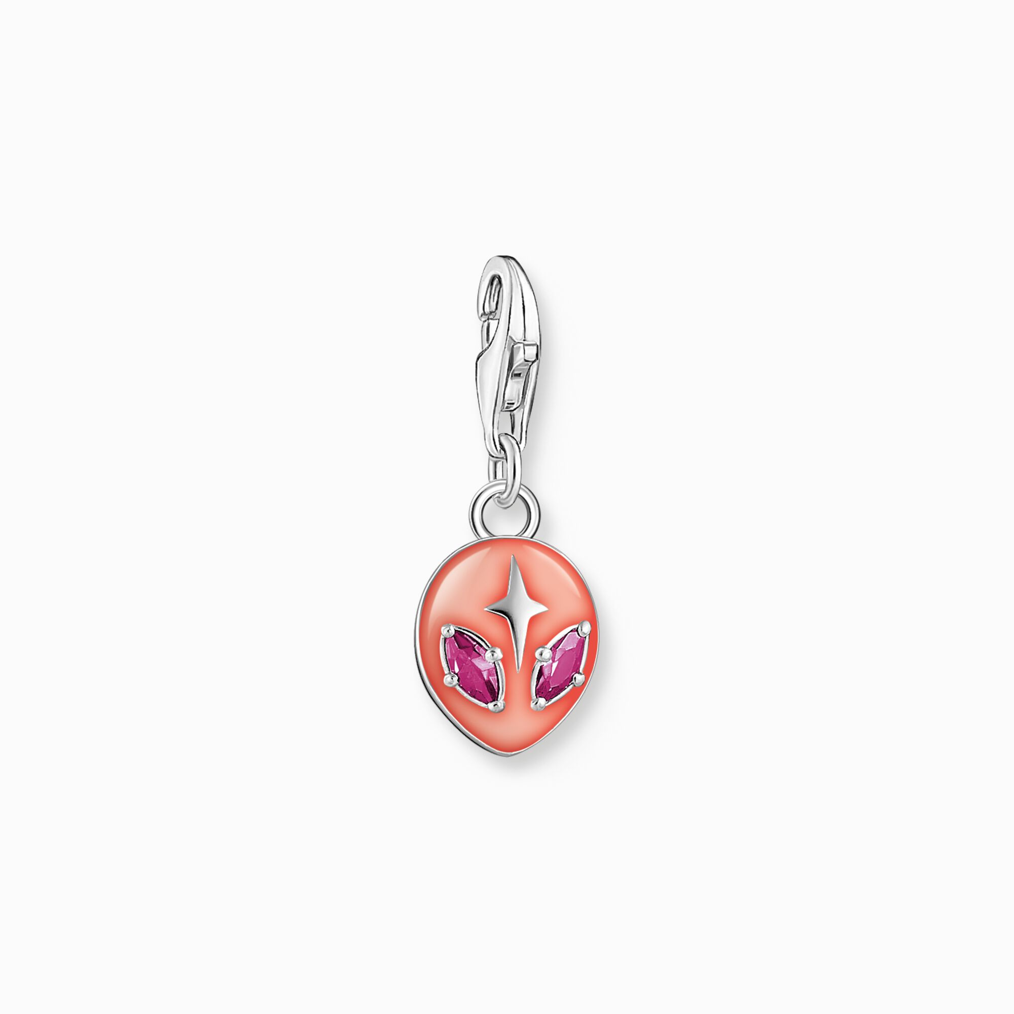 Charm pendant alien with red cold enamel and red stones silver from the Charm Club collection in the THOMAS SABO online store