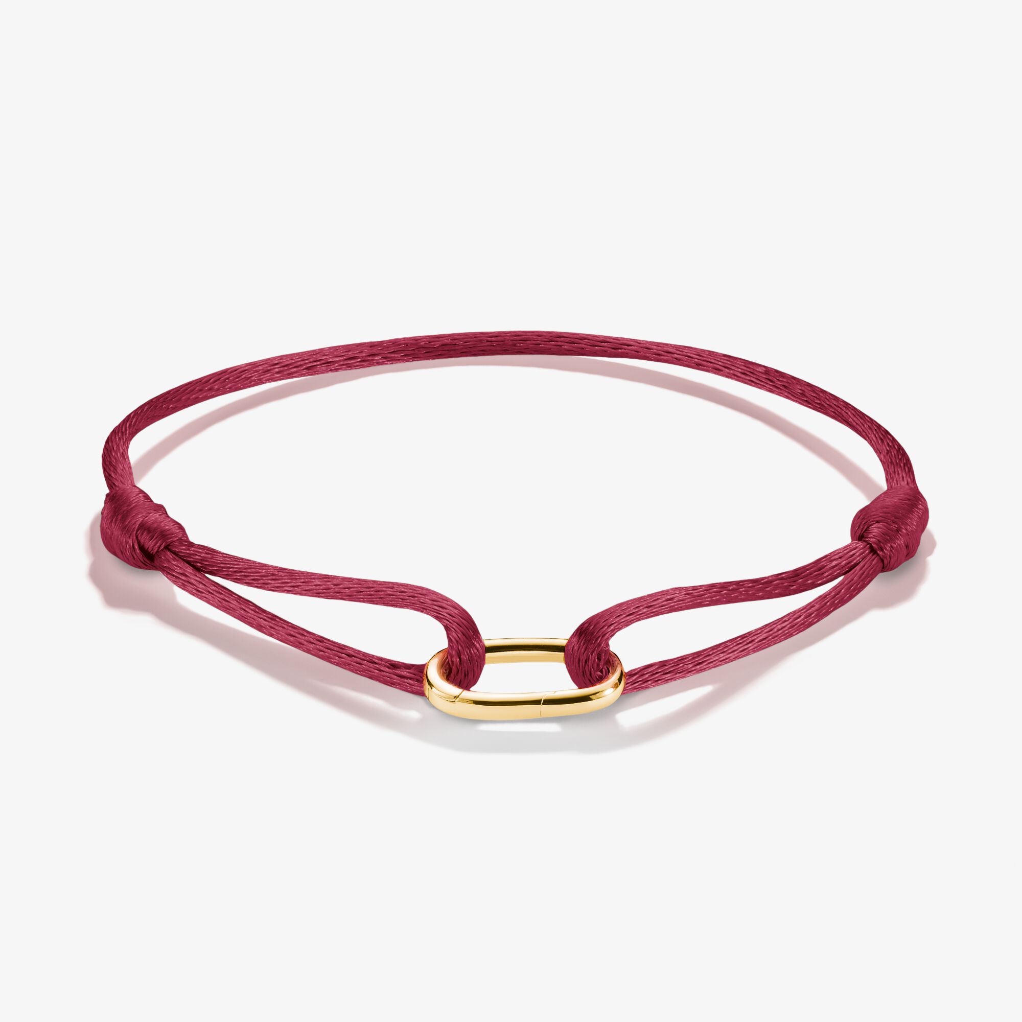 THOMAS SABO Bracelet textile rouge Connect Plaqué or 18 carats, Argent sterling doré or jaune, Taille: 24 cm, femme