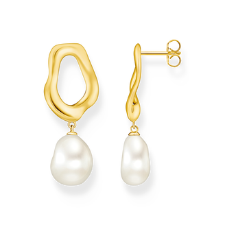 Gold-plated earrings with freshwater pearl Natural Beauty from the  collection in the THOMAS SABO online store
