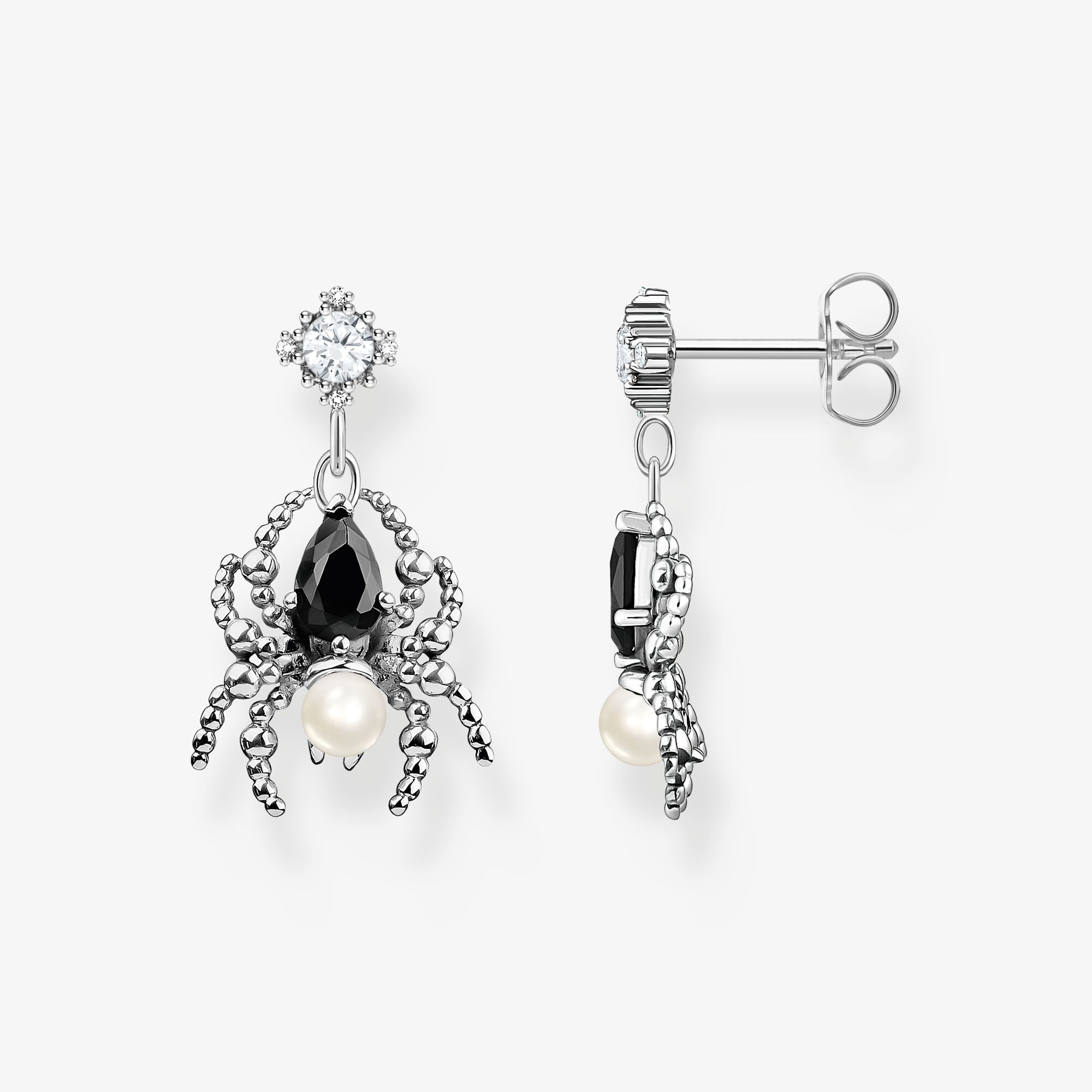 THOMAS SABO Boucles d'oreilles Spider Romance Argent, Argent sterling, Taille: one size, femme