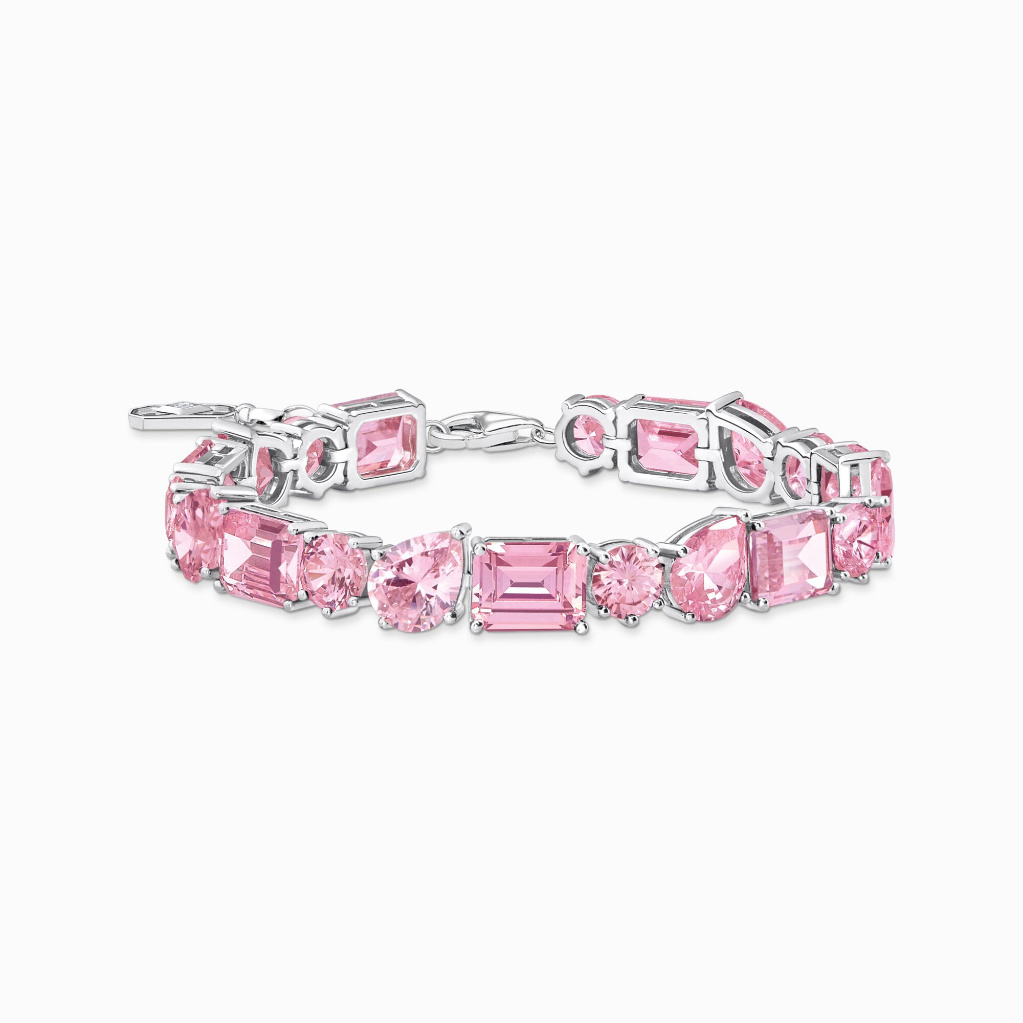 Silver tennis bracelet with 20 pink zirconia stones from the  collection in the THOMAS SABO online store
