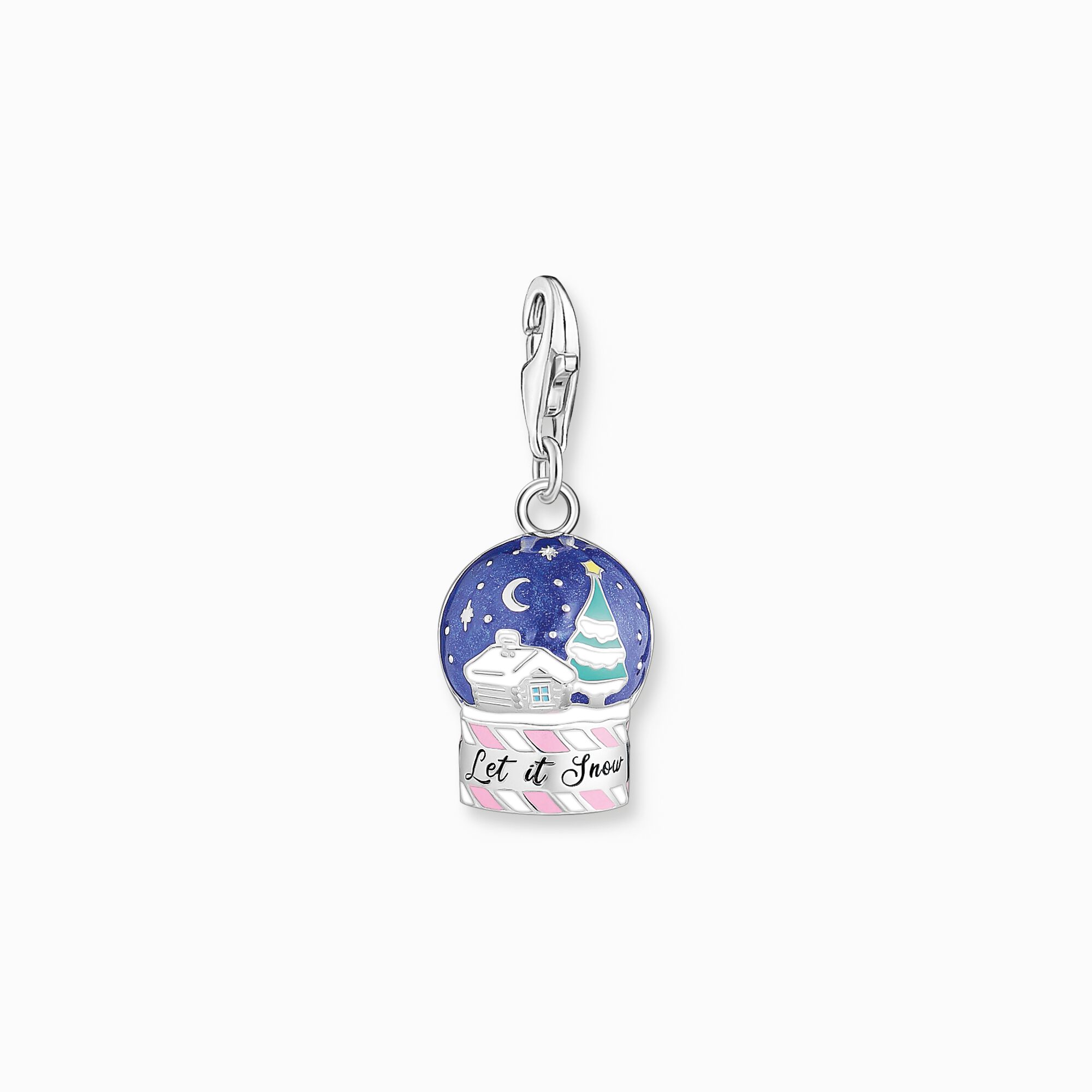 Silver charm pendant snowball with cold enamel from the Charm Club collection in the THOMAS SABO online store