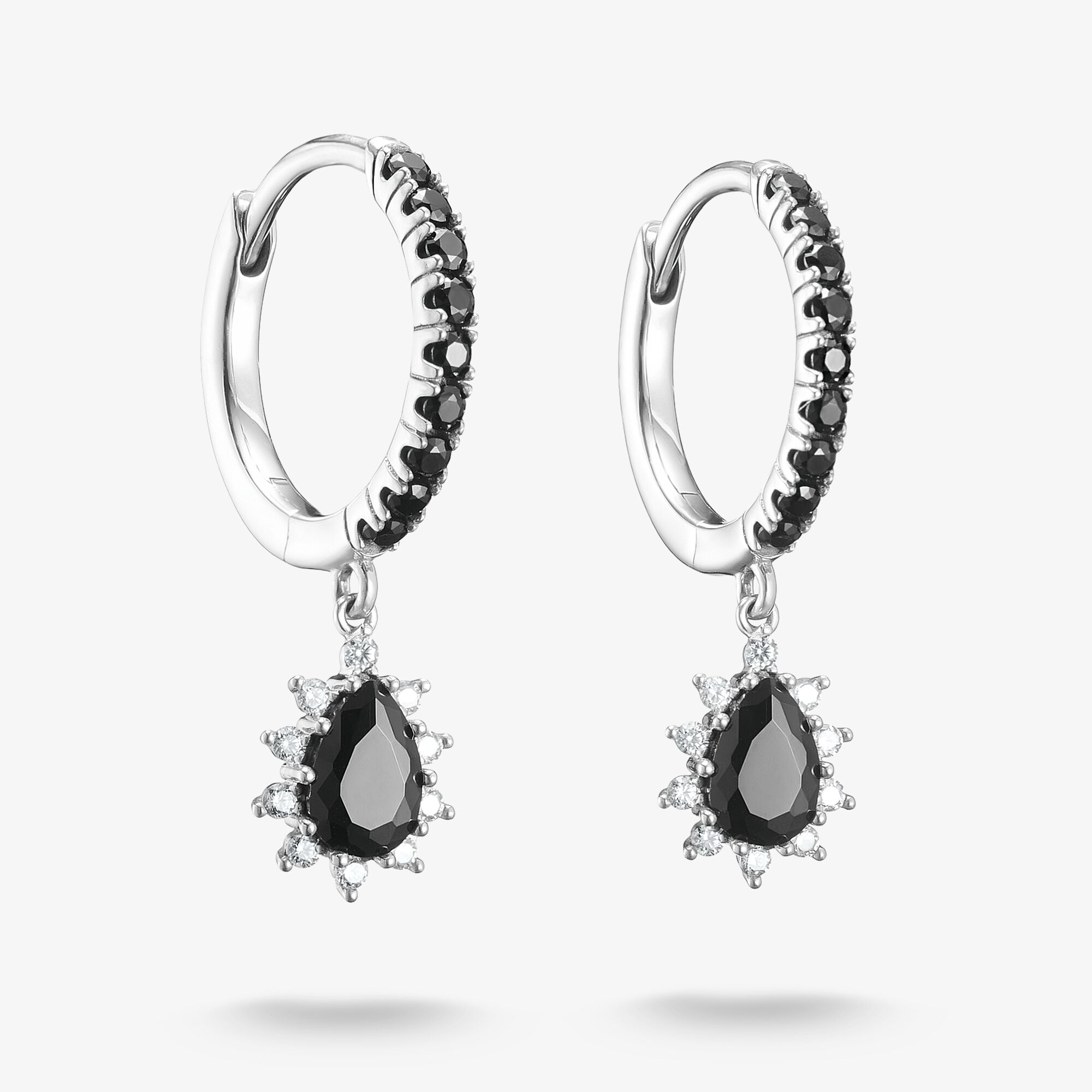 THOMAS SABO Boucles d’oreilles créoles avec pendentif en zirconium True Romance Argent, Argent sterling, Taille: one size, femme