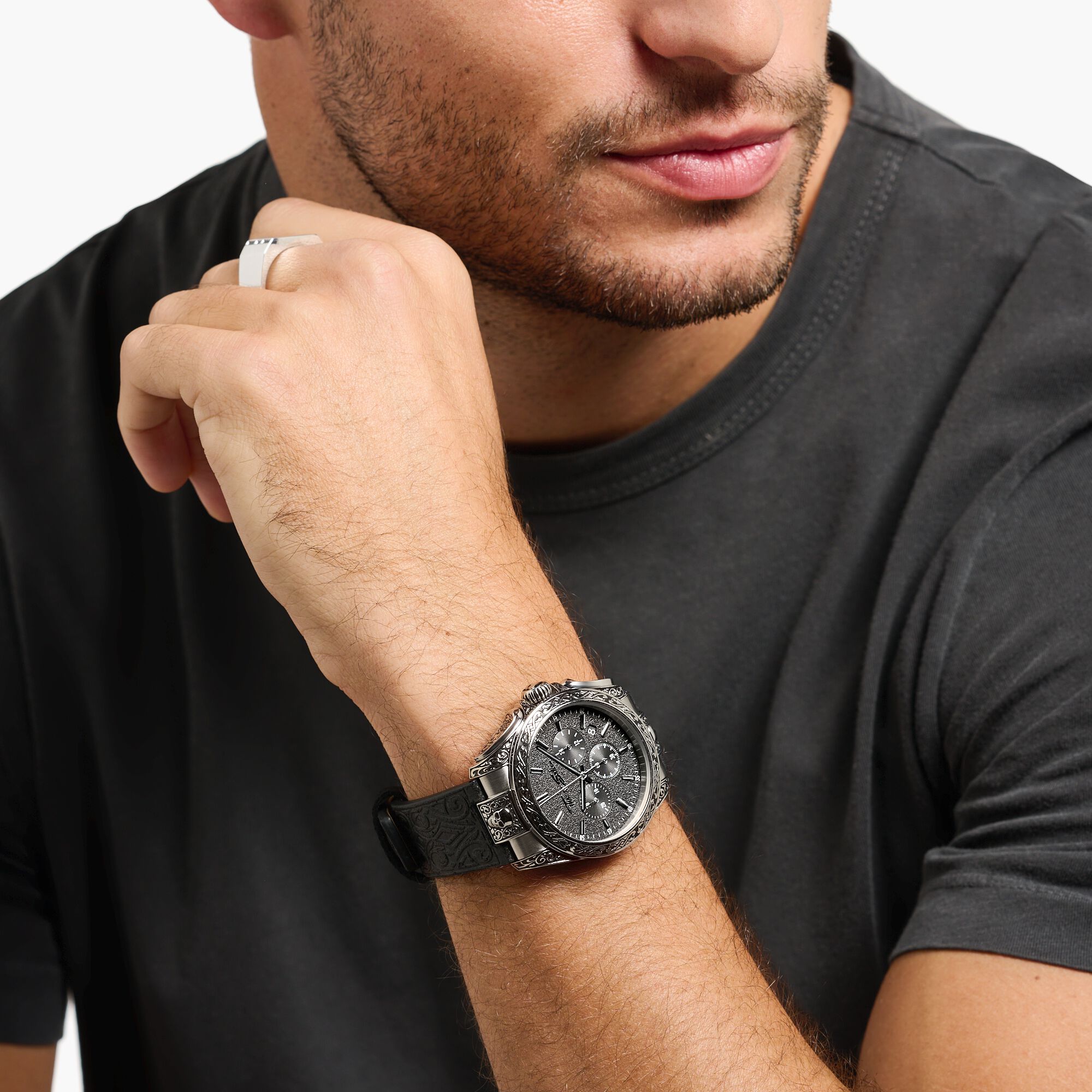 Tattoo Thomas Sabo Herrenuhr Schwarz Herrenuhr Rebel At Heart