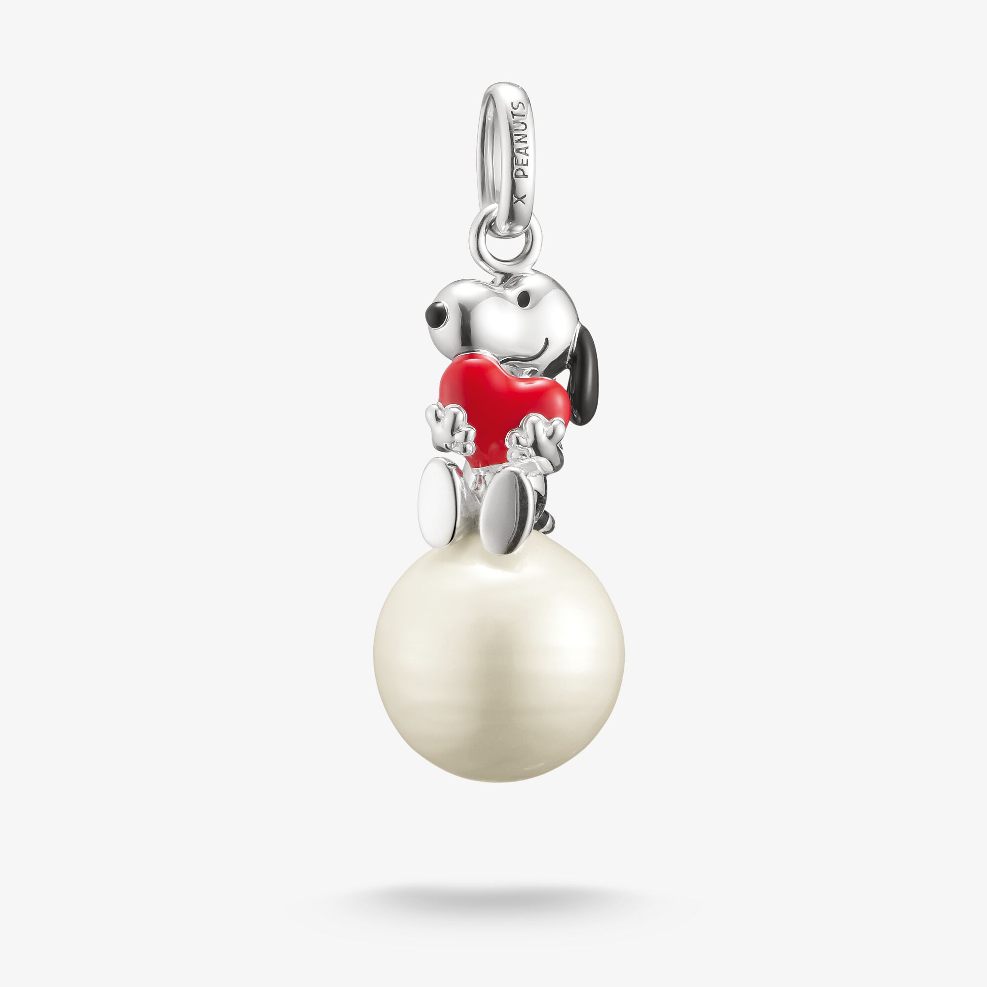 THOMAS SABO Peanuts Pendentif Snoopy avec cœur sur boule de neige, Argent sterling, Taille: one size, Unisex