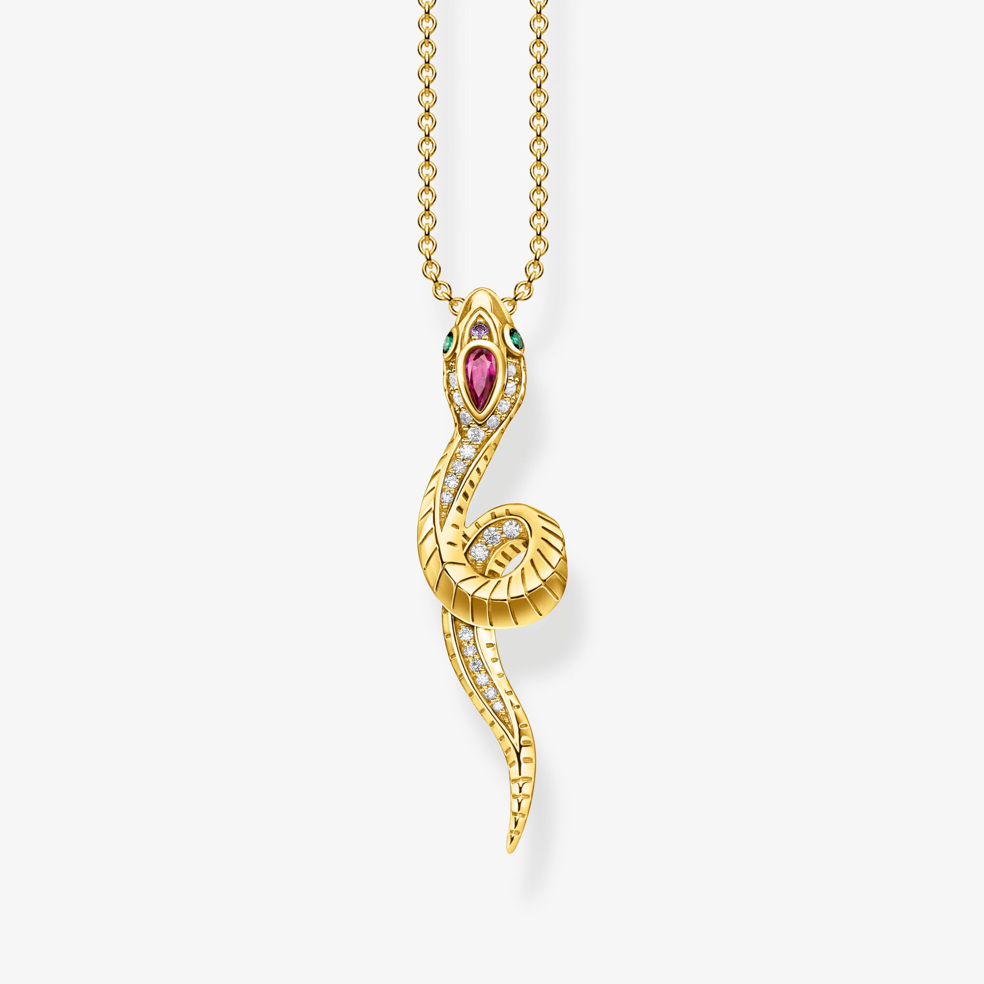 THOMAS SABO Chaîne serpent or, Argent Sterling 925‰ doré or jaune 18 carats , Taille: 45 cm, femme