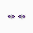 Silver ear studs with hexagonal imitation amethyst from the  collection in the THOMAS SABO online store