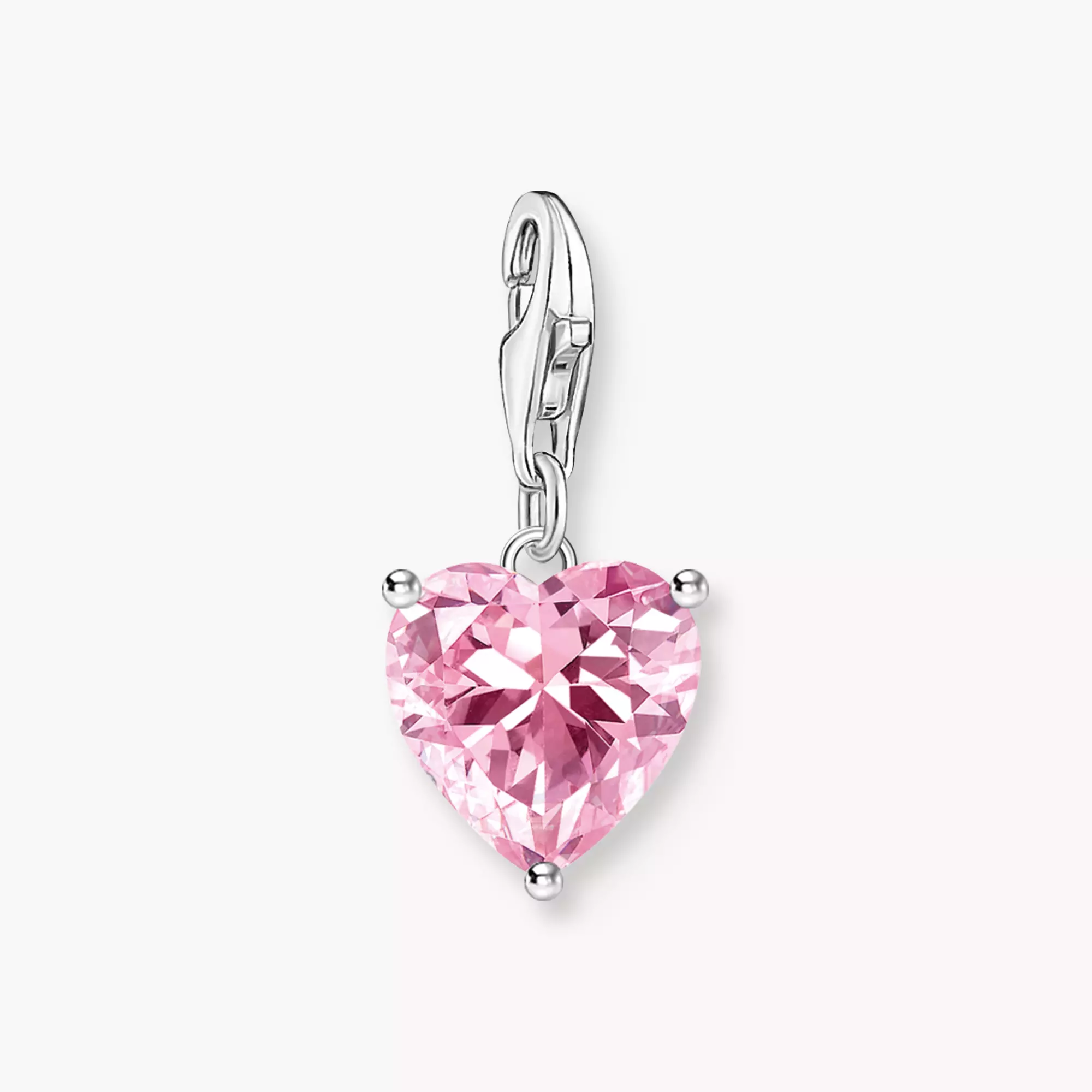 Silver heart charm pendant with pink stone | THOMAS SABO