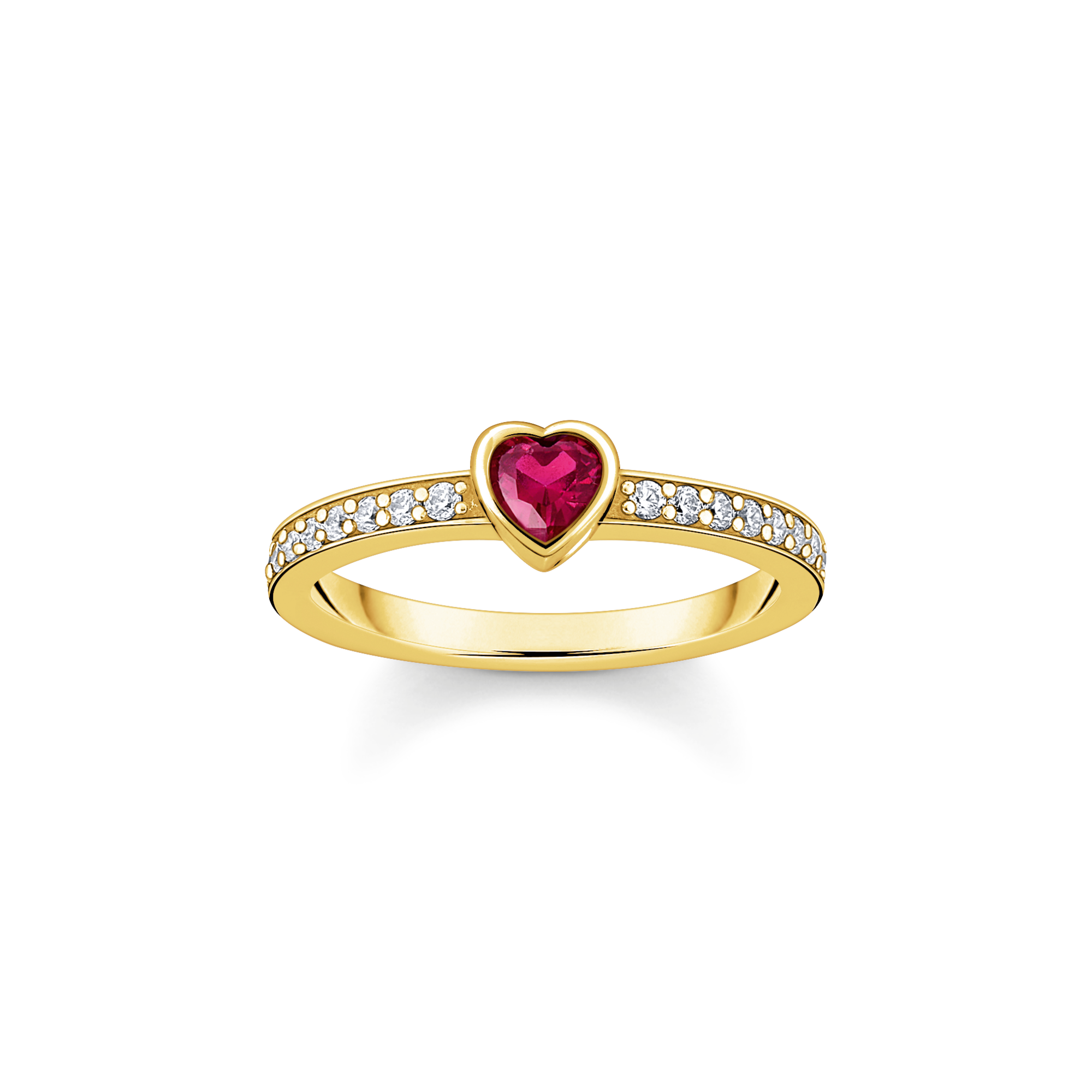 Thomas Sabo Solitärring mit rotem Stein in Herzschliff Silber rot TR2448-995-10-58