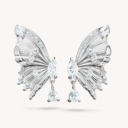 Clous d'oreilles papillon Butterfly Paradise avec pierres argent | THOMAS SABO