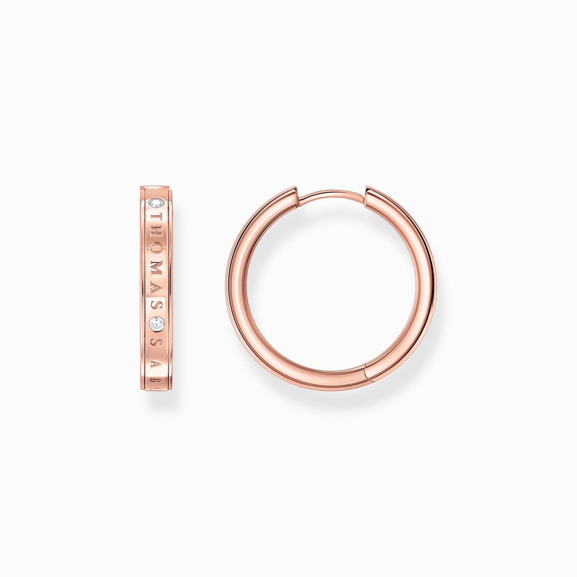 Hoop earrings with white stones rose gold plated from the  collection in the THOMAS SABO online store