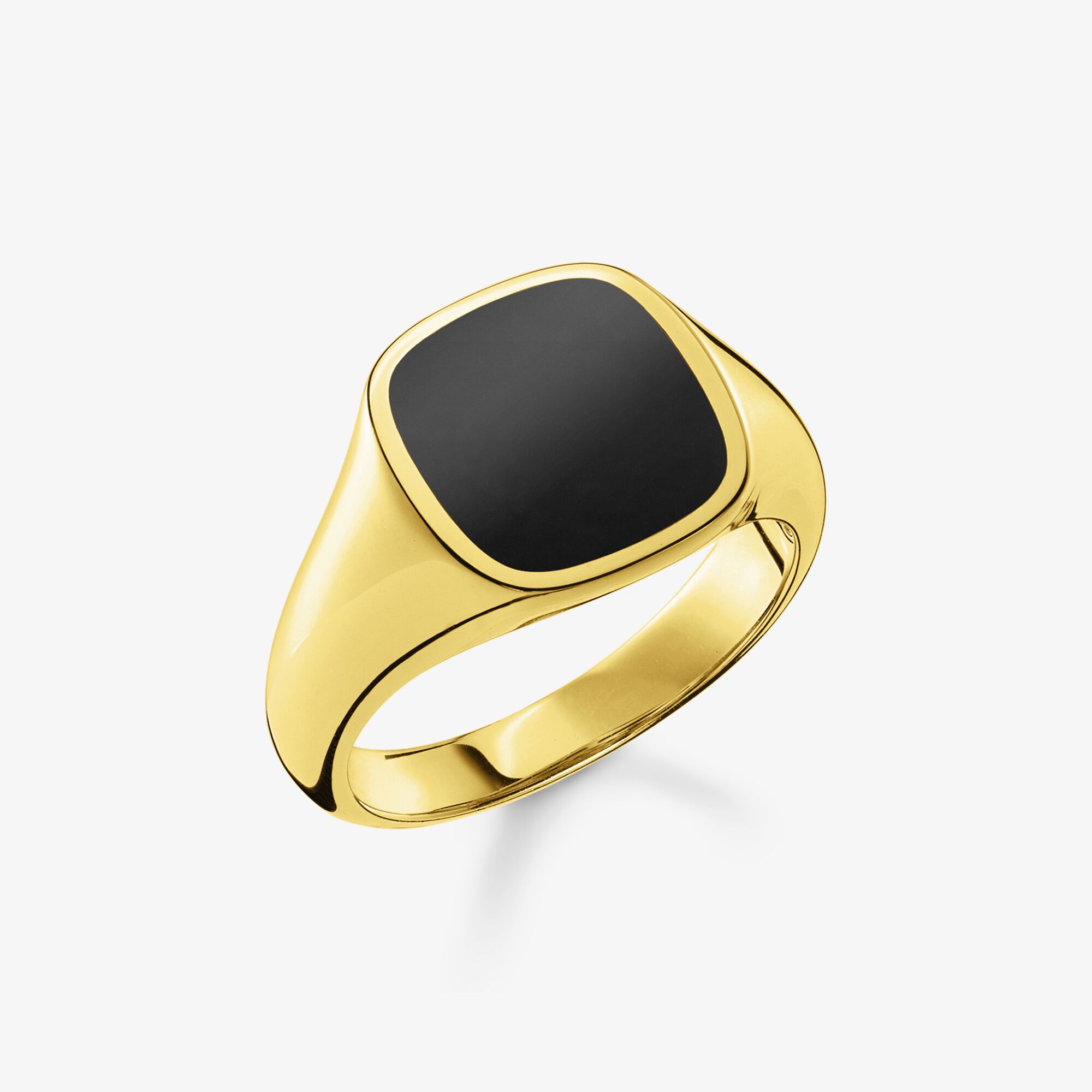 THOMAS SABO Ring klassisch schwarz-gold, Sterlingsilber Gelbgold vergoldet, Größe: 60, Unisex
