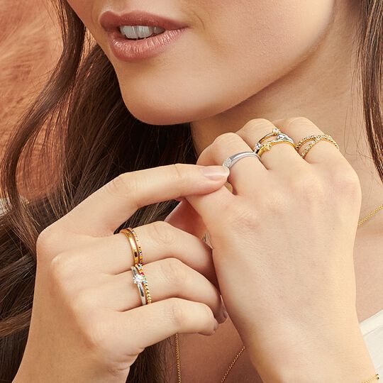 Jewellery set ring stacking mix &amp; match two-tone from the  collection in the THOMAS SABO online store