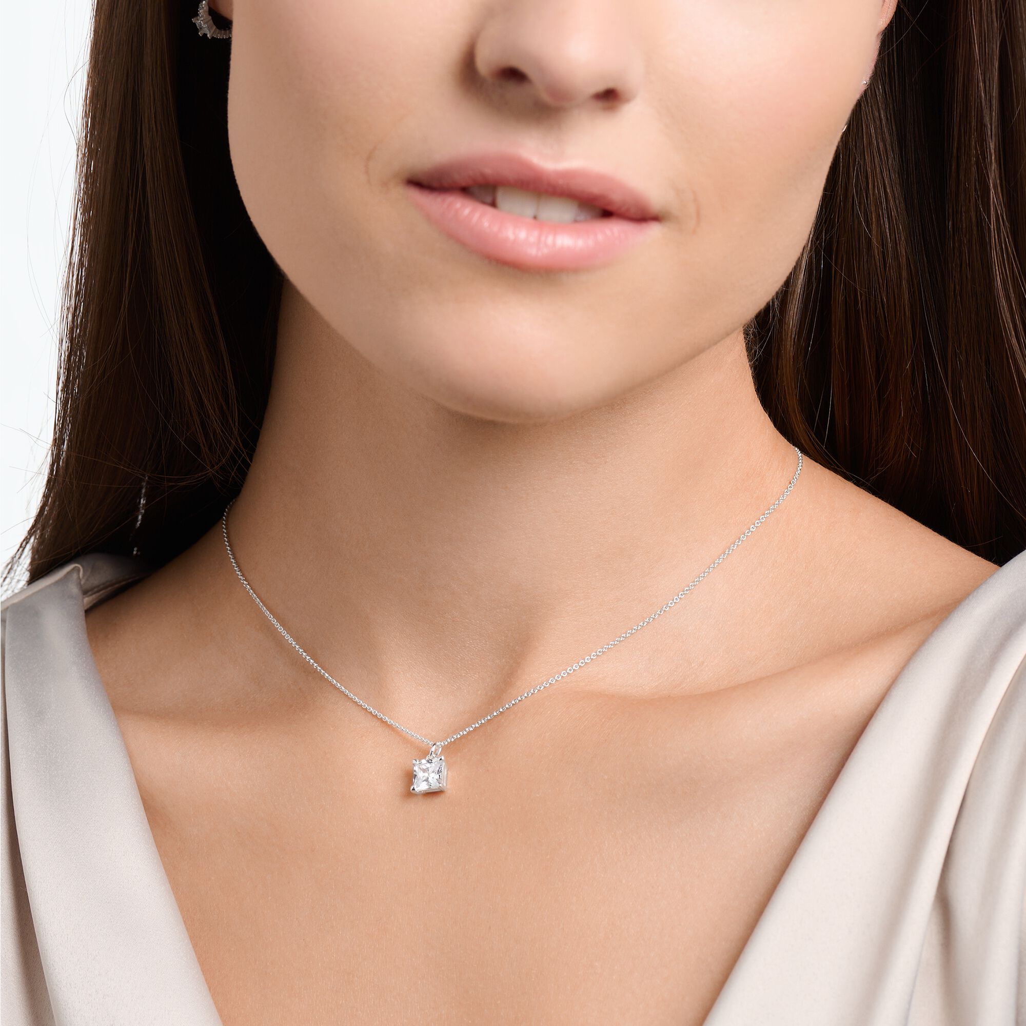 Necklace with pendant: Zirconia stone & silver – THOMAS SABO