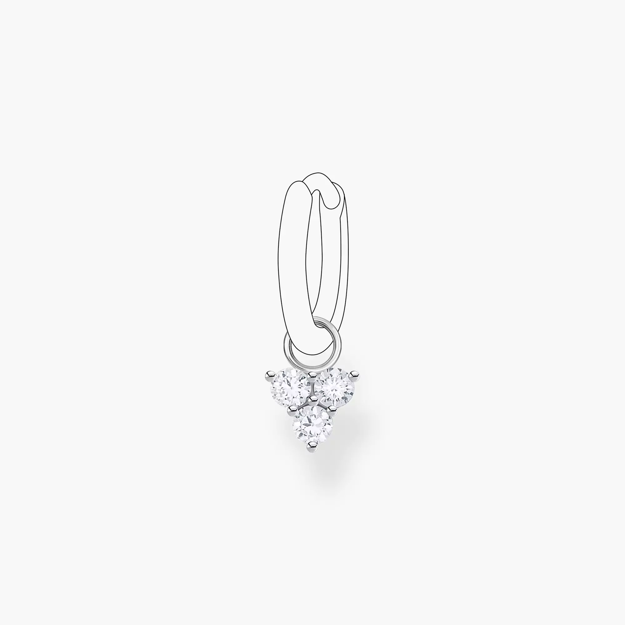 Thomas Sabo Single Earring Pendant Moon - Pendentif Lune Argent 925 Sterling Silver EP003