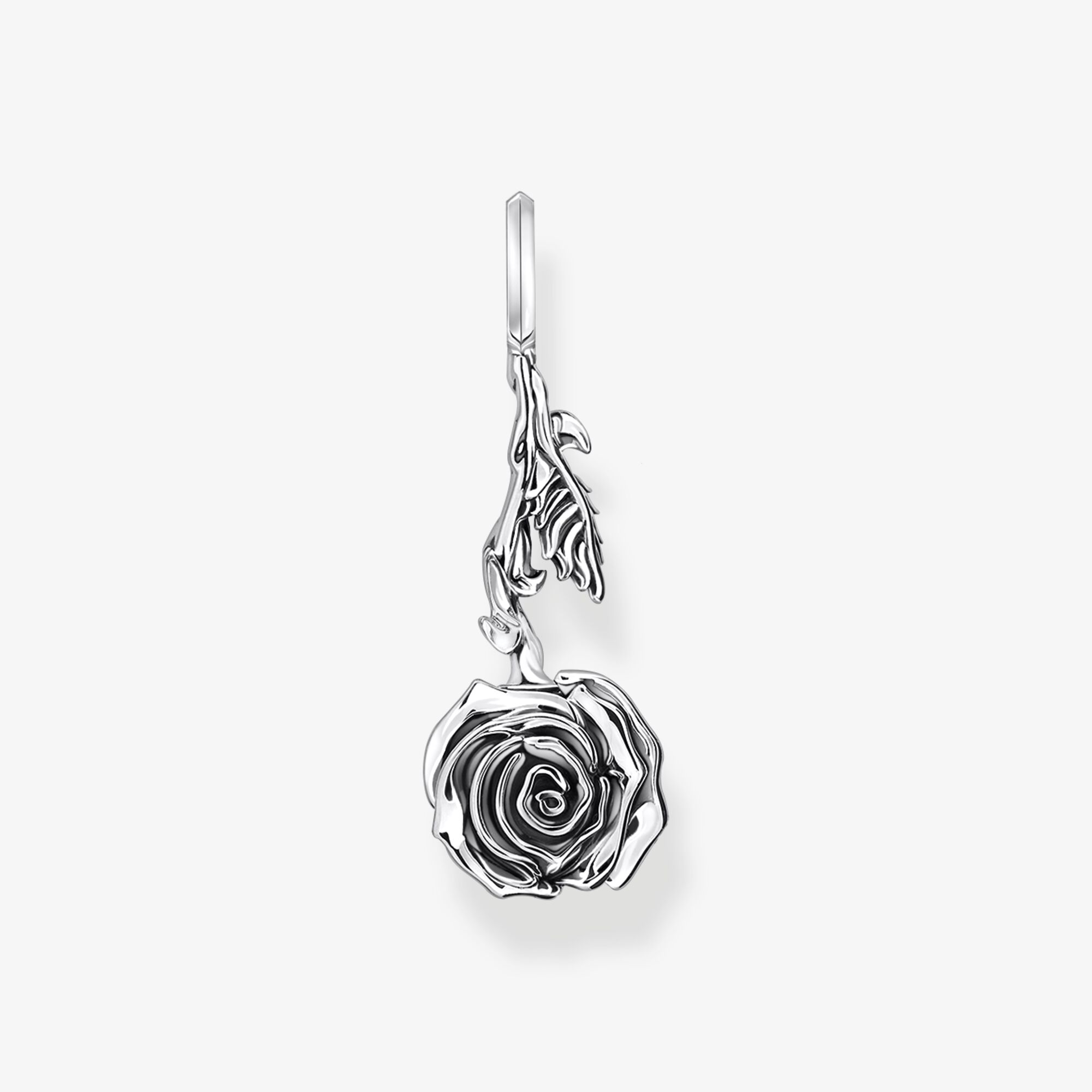 THOMAS SABO Pendentif Midnight Rose Argent, Argent Sterling 925‰, noirci, Taille: one size, Unisex