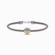 Leather bracelet grey Tree of Love gold from the  collection in the THOMAS SABO online store