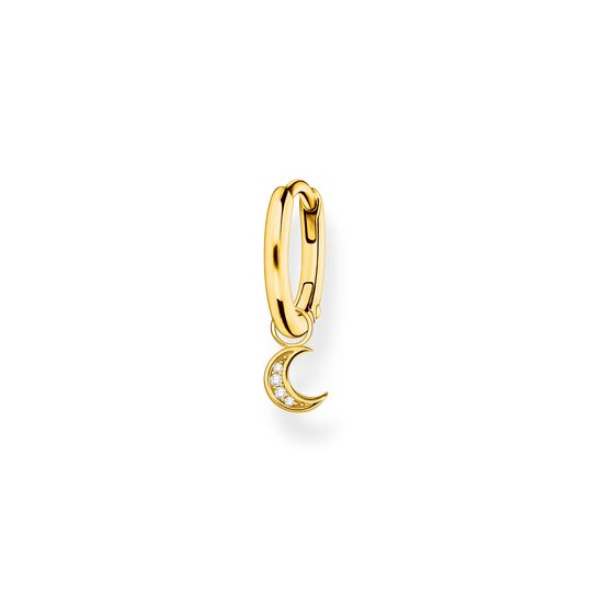 Single hoop earring with moon pendant gold from the Charming Collection collection in the THOMAS SABO online store
