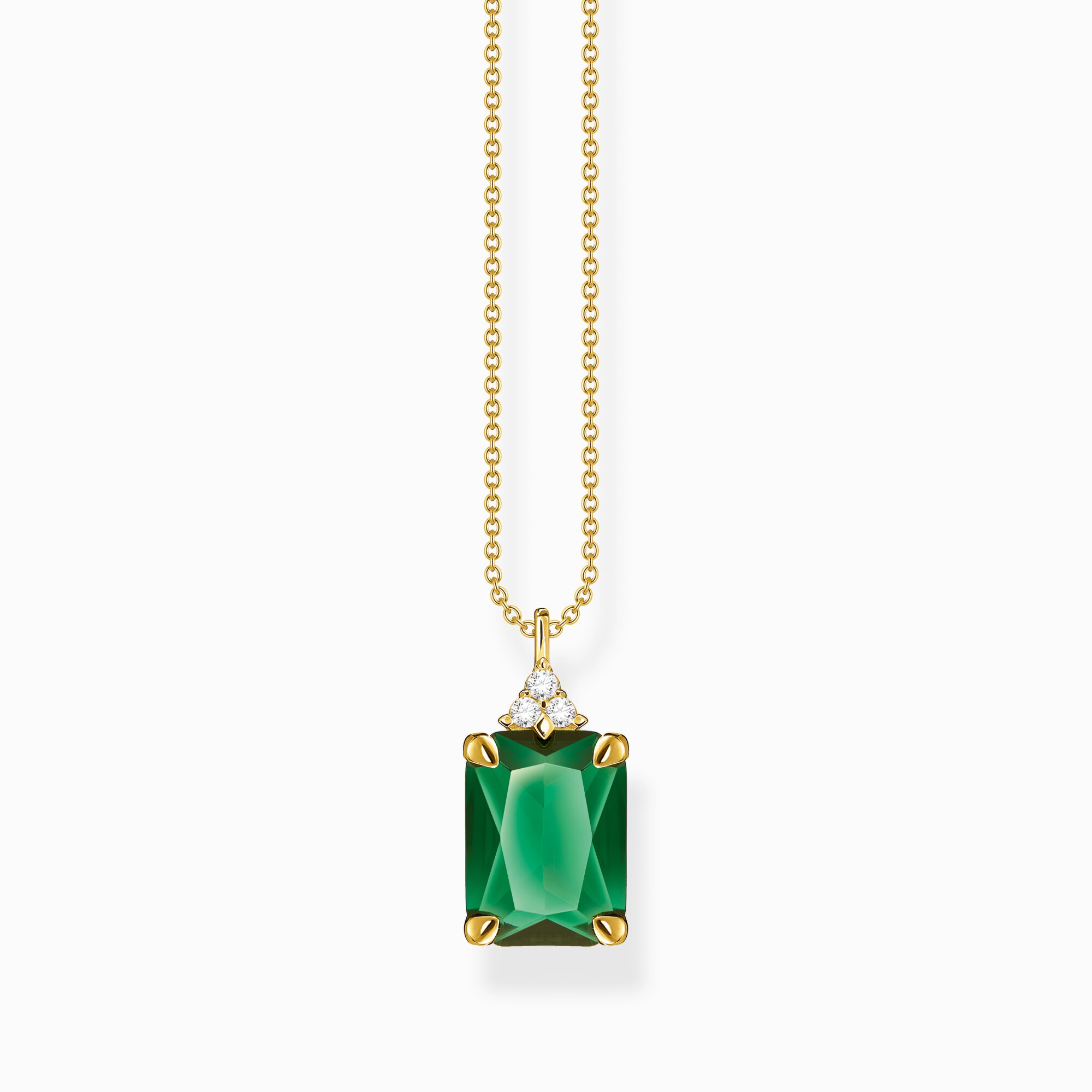 Necklace with green and white stones gold plated from the  collection in the THOMAS SABO online store