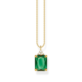 Necklace with green and white stones gold plated from the  collection in the THOMAS SABO online store