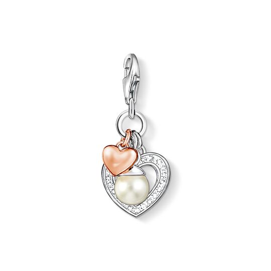 Charm pendant hearts with pearl from the Charm Club collection in the THOMAS SABO online store