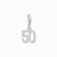 Silver charm pendant number 50 with zirconia from the Charm Club collection in the THOMAS SABO online store