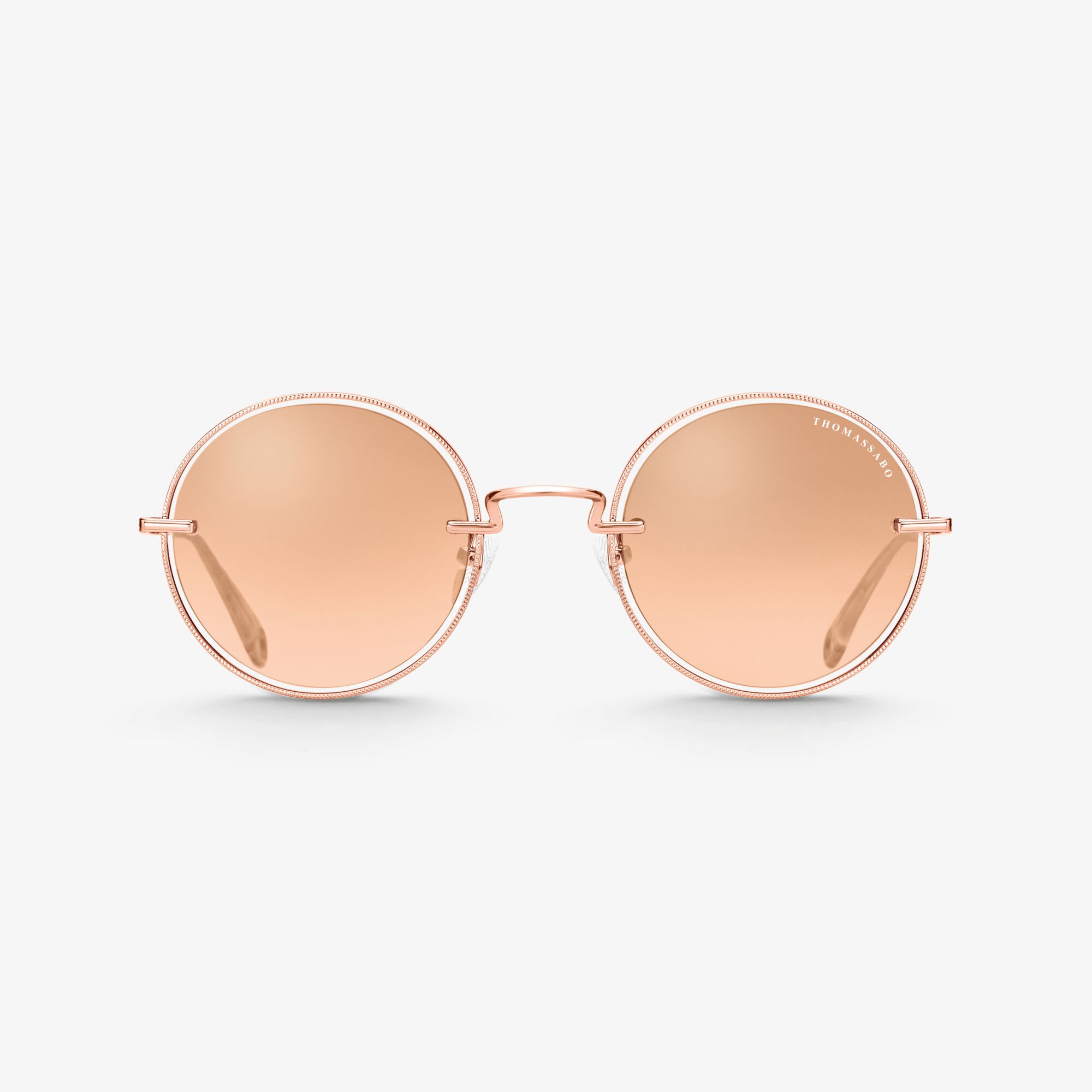 THOMAS SABO Lunettes de soleil Romy rondes effet miroir Acier inoxydable , Taille: A, pour femme