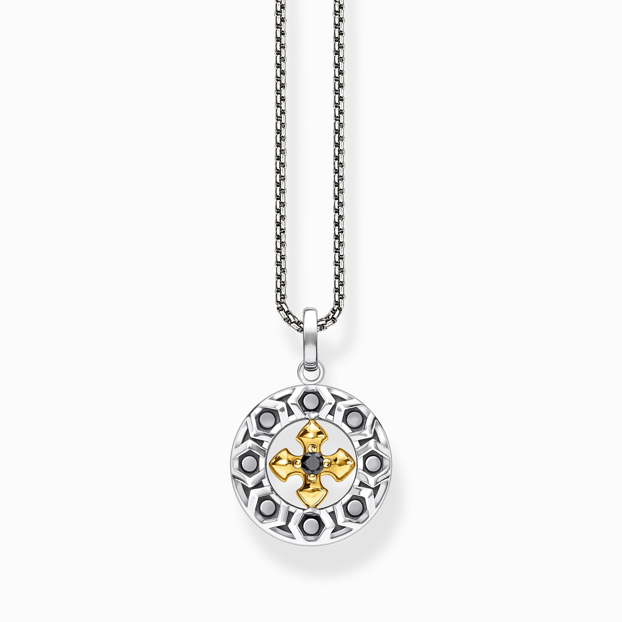 Cadena cruz piedras negras oro de la colección  en la tienda online de THOMAS SABO