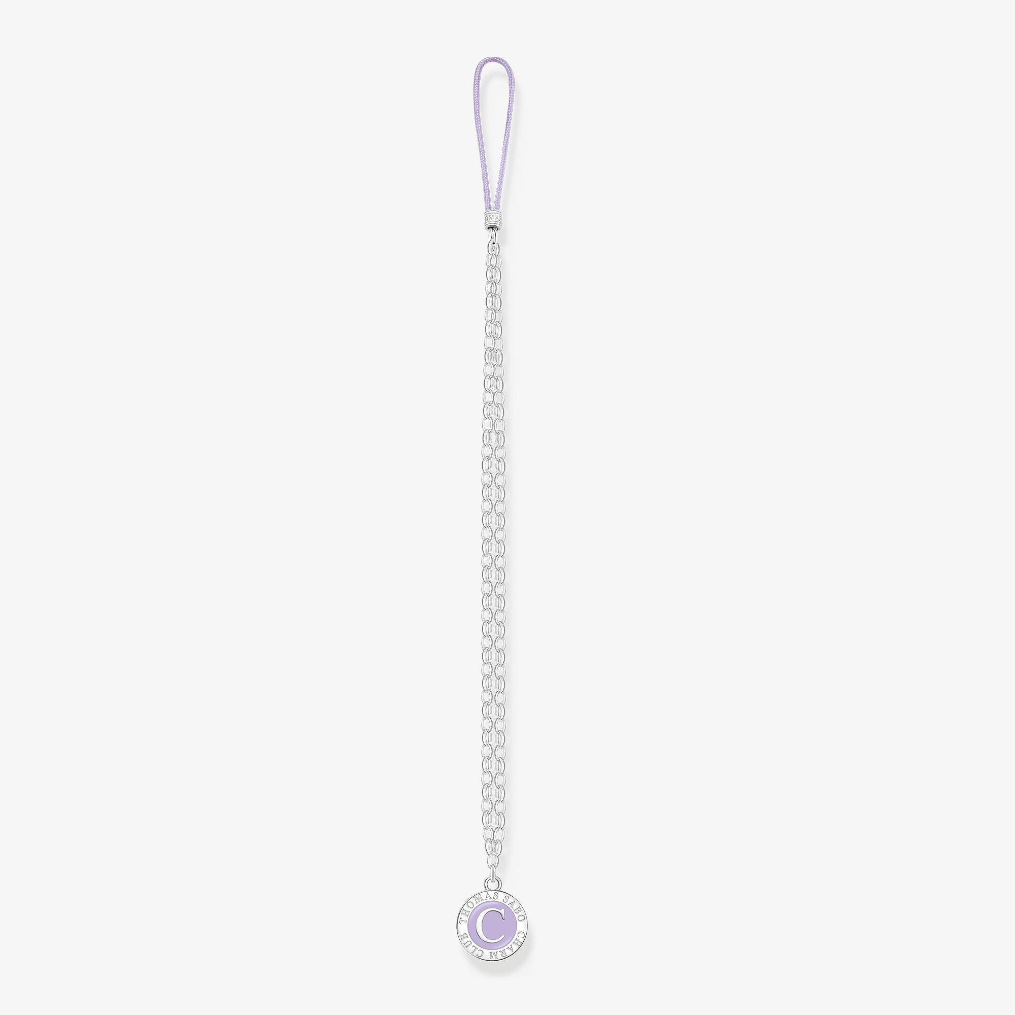 THOMAS SABO Charm Club Handykette lang mit Charmista Coin silber, Edelstahl, Größe: one size, Unisex