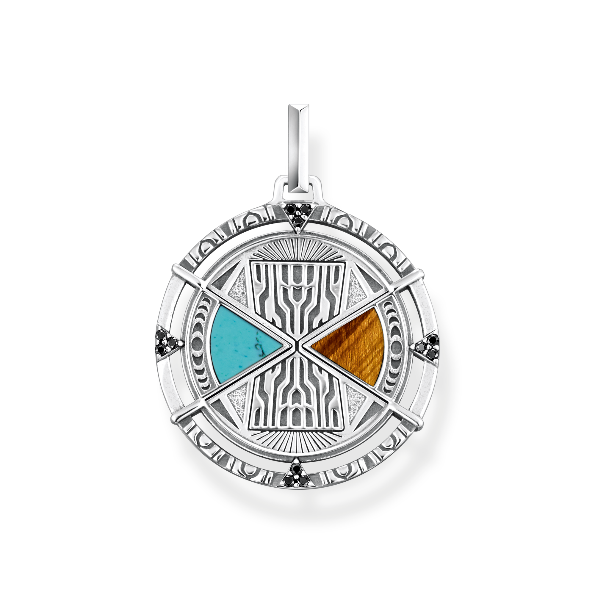 Thomas Sabo Anhänger Talisman mit Tigerauge und Türkis Silber mehrfarbig PE951-364-7
