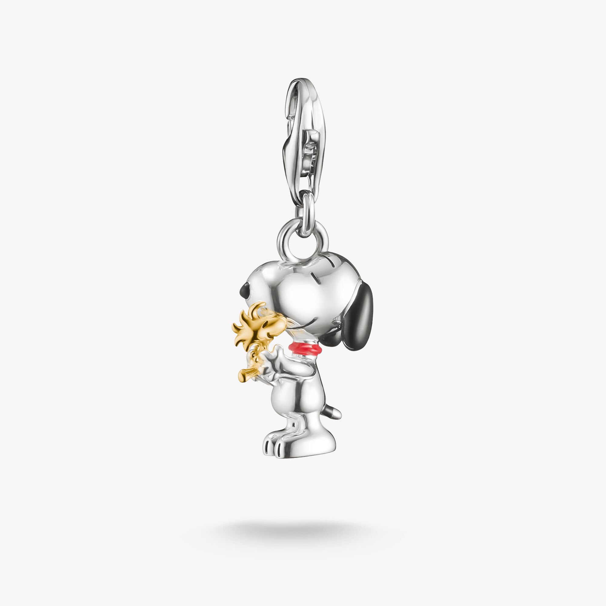 THOMAS SABO Charm-Anhänger Snoopy mit Woodstock Friends PEANUTS Original 18k Vergoldung, Sterlingsilber Gelbgold vergoldet, Größe: one size, Unisex